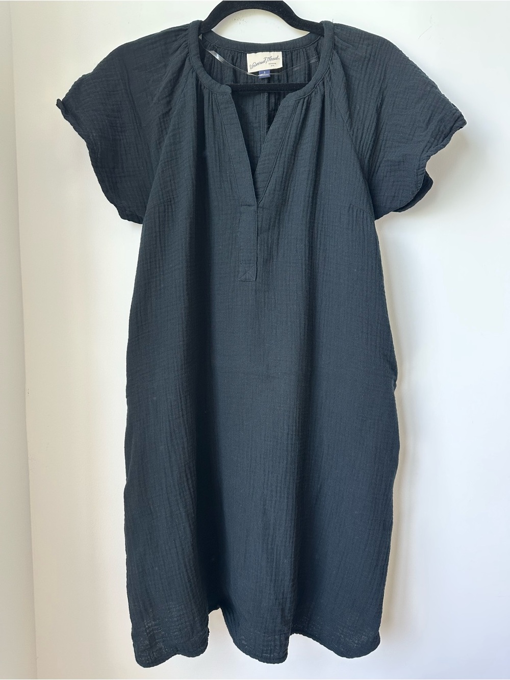Universal Thread Black Dress Boho Chic Coastal Boho Style With Pockets